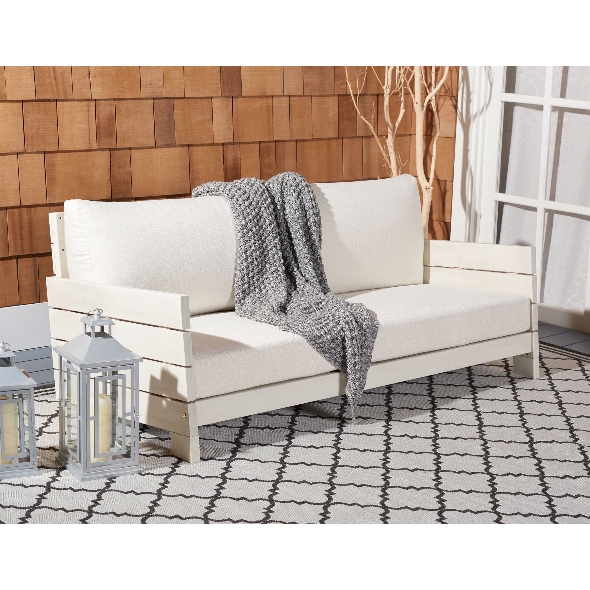 70.1'' Wide Straight Eucalyptus Loveseat with Cushions