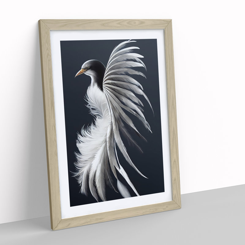 Feathers of the Bird 1 Piece Single Picture Frame Wall Art, 46cm H x 34cm W x 2cm D, Oak