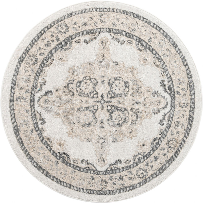 Makay Oriental Indoor Rug, Round 5'