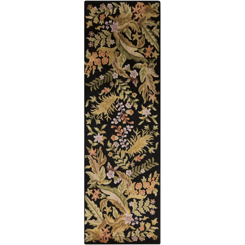 Wool Floral Indoor Rug, Runner 2'6" x 8'