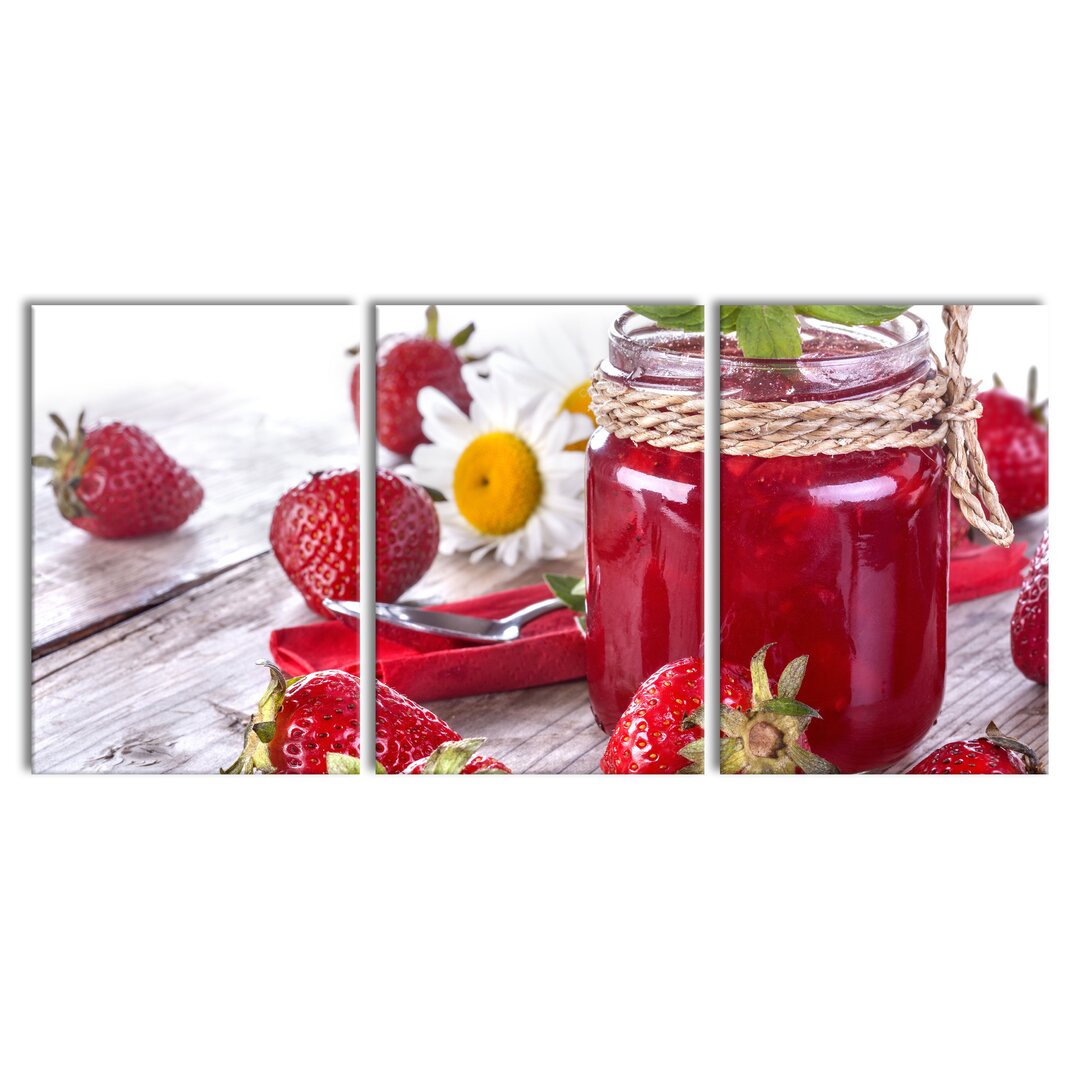 3-tlg. Leinwandbilder-Set Strawberry Jam