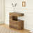 C-Shaped Side Table with 2-Tier Storage Shelf