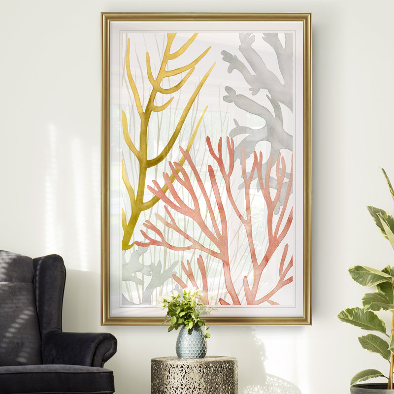 «Desert Coral II», reproduction sur toile, H 22,5 po x l 30,5 po x P 1,5 po, Encadrement doré