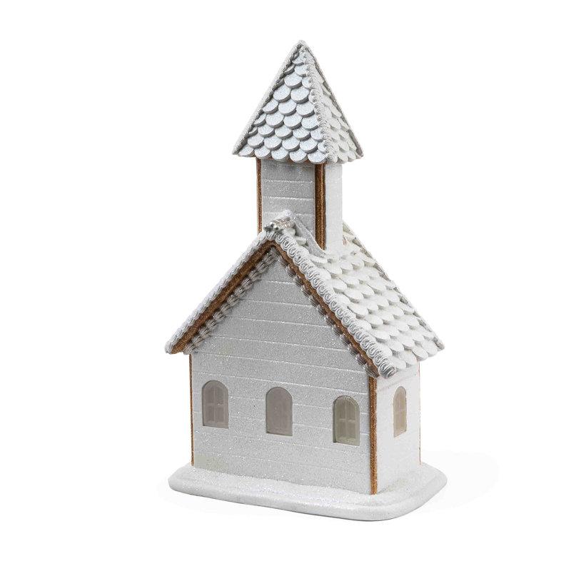 Gingerbread Illuminated Church Christmas Village