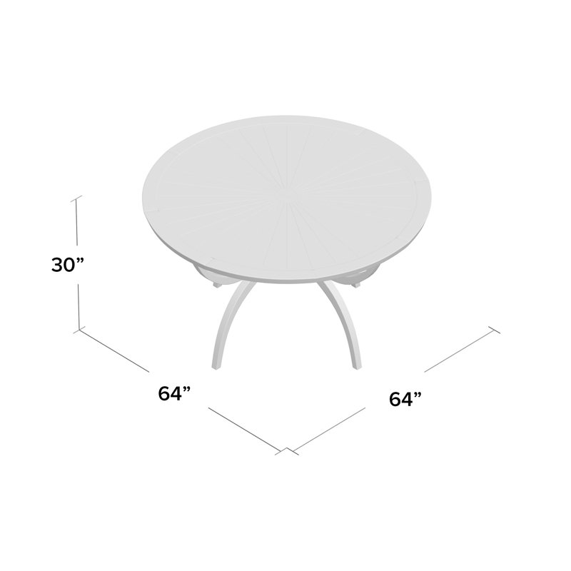 Echoes Round Solid Wood Dining Table, 30" H x 64" L x 64" D