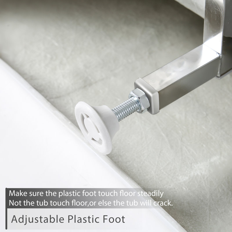 67" x 31.5" Freestanding Soaking Acrylic Bathtub with Overflow and Drain and Overflow