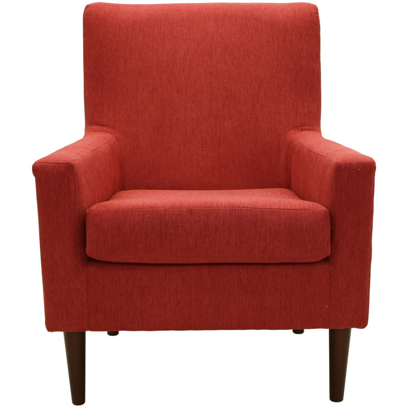 Donham Upholstered Accent Chair, Toulan Marsala Red Twill