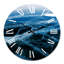 Blue and White Ice Structure II - Horloge murale moderne-60282369
