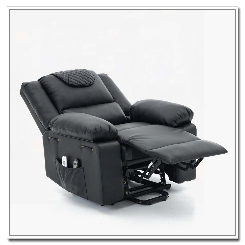 Remote-Controlled Heating and Massage Assistive Recliner, Black