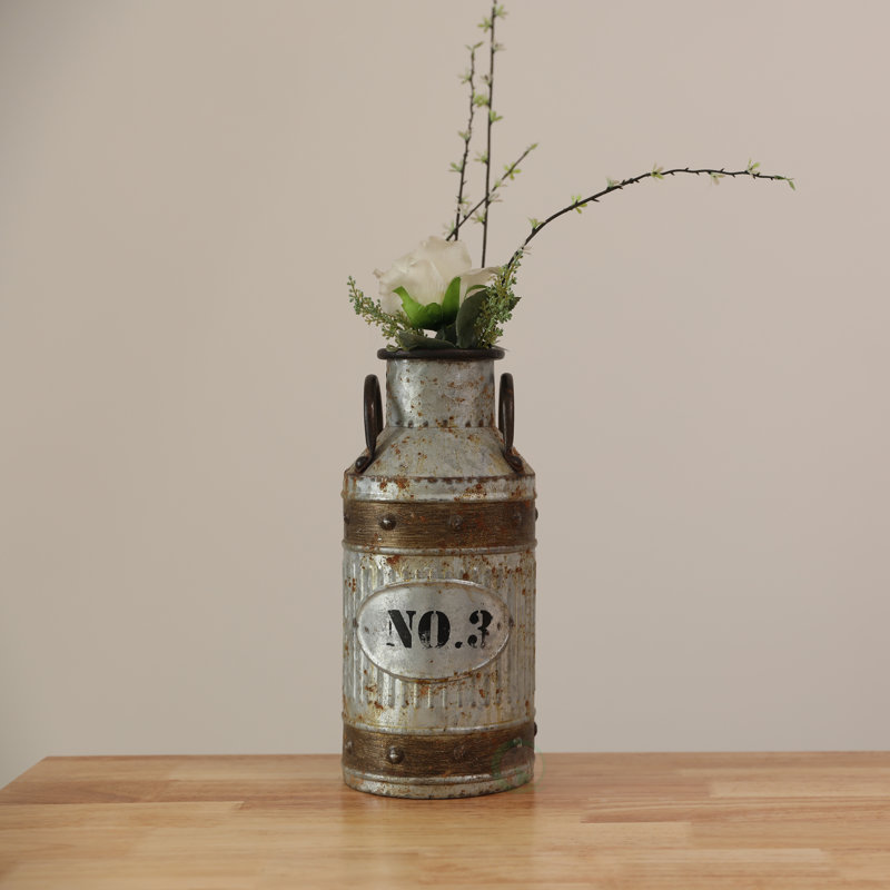 Pot de fleurs en métal galvanisé Schlafly, H 12,75 po x l 5,5 po x P 5,5 po