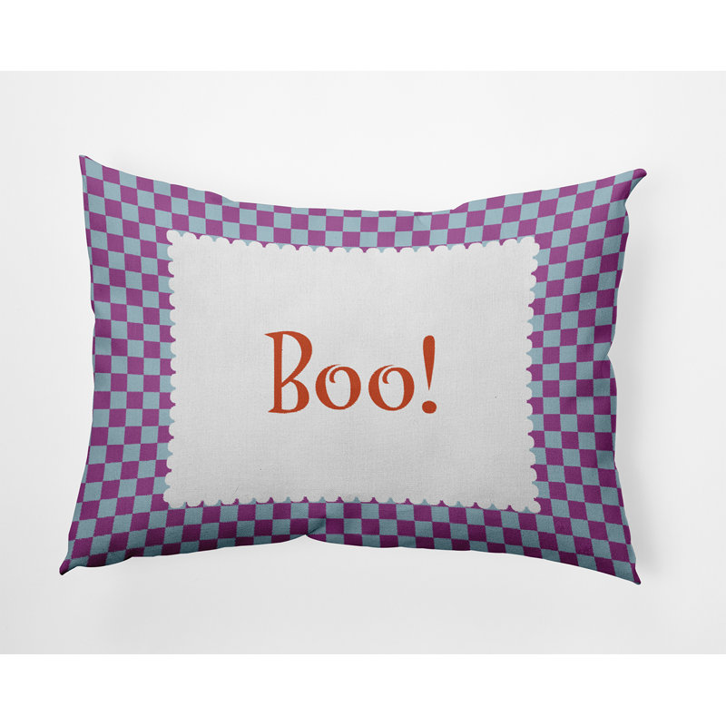 Checkered Outdoor Reversible Throw Pillow, Harvest Orange