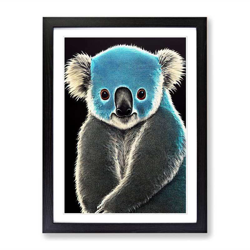 Koala Bear - Picture Frame Print, Black, 64cm H x 46cm W x 2cm D