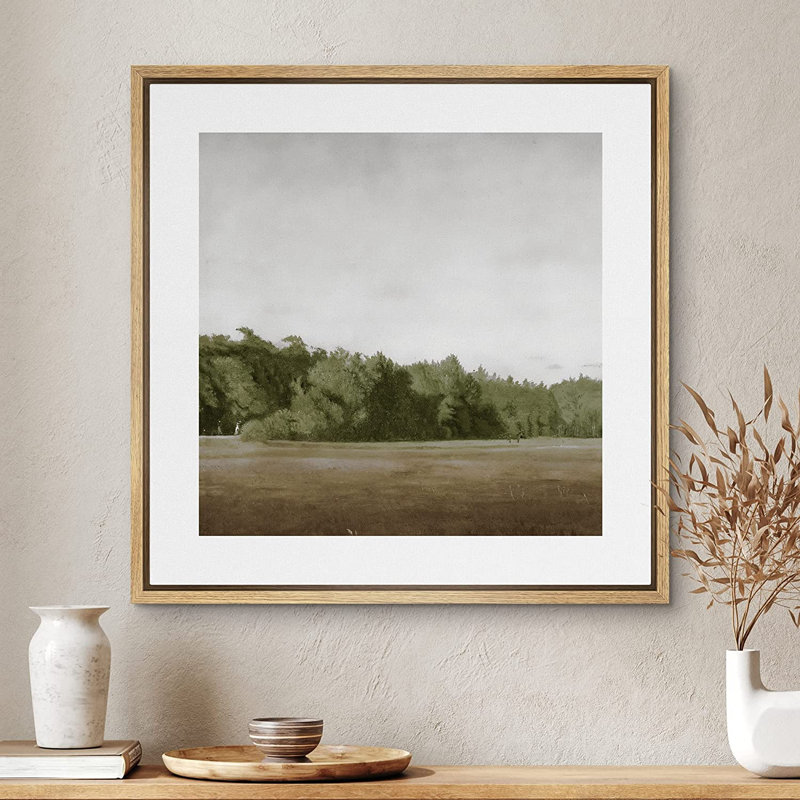 Peinture sur toile, cadre flottant, H 24 po x l 24 po x P 1,5 po, Naturel