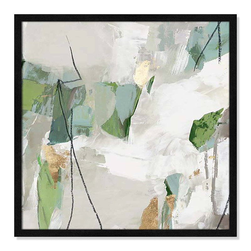 «Enchanted Emerald I» par Tom Reeves, Cadre noir mince, H 23,5 po x l 23,5 po x P 1,25 po