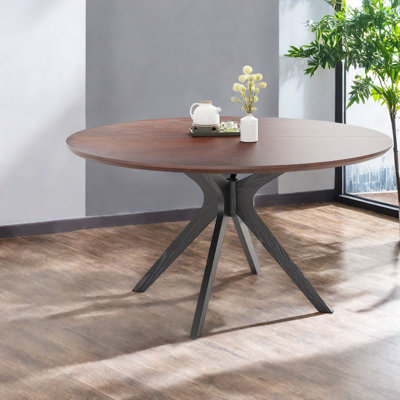 Spacious Modern Wood Dining Table, 47.2", Black Walnut Finish