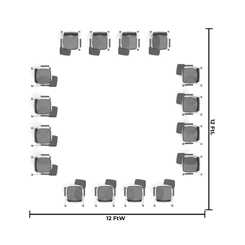 Novelty 16 Person Flip Top 22'' L Modular Training Table and Chair Set with Casters