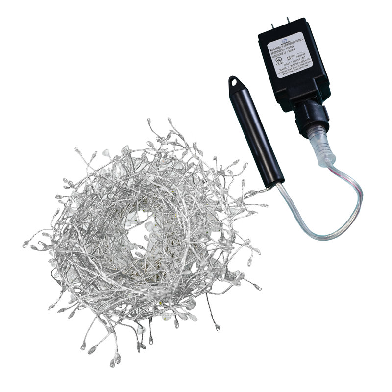 Warm White Electric LED Fairy String Lights with Silver Cord