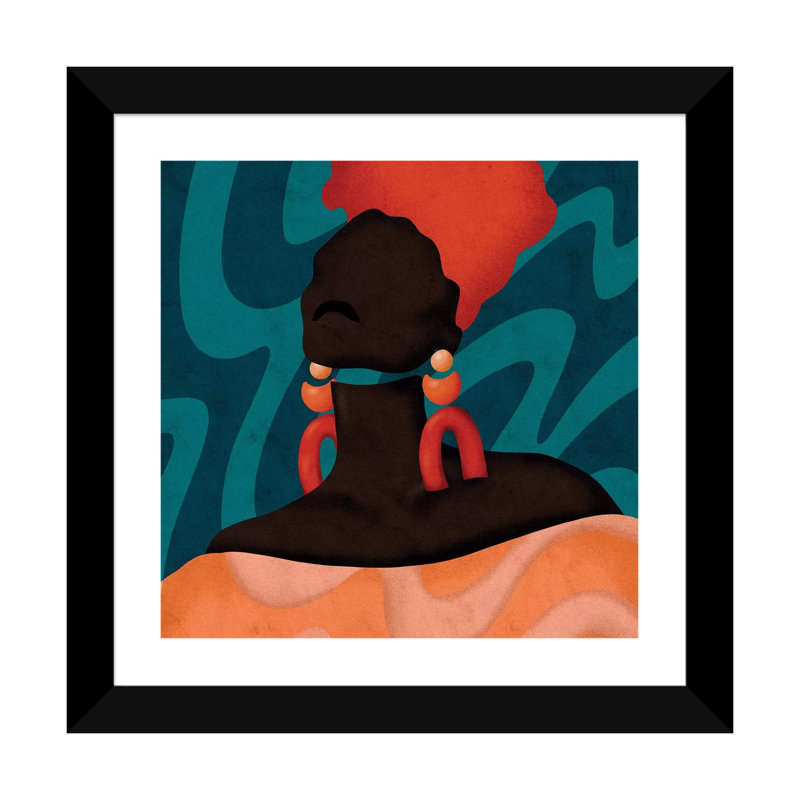 «Sonya» par Reyna Noriega - impression, H 16 po x l 16 po x p 1 po, Papier encadré noir, Blanc