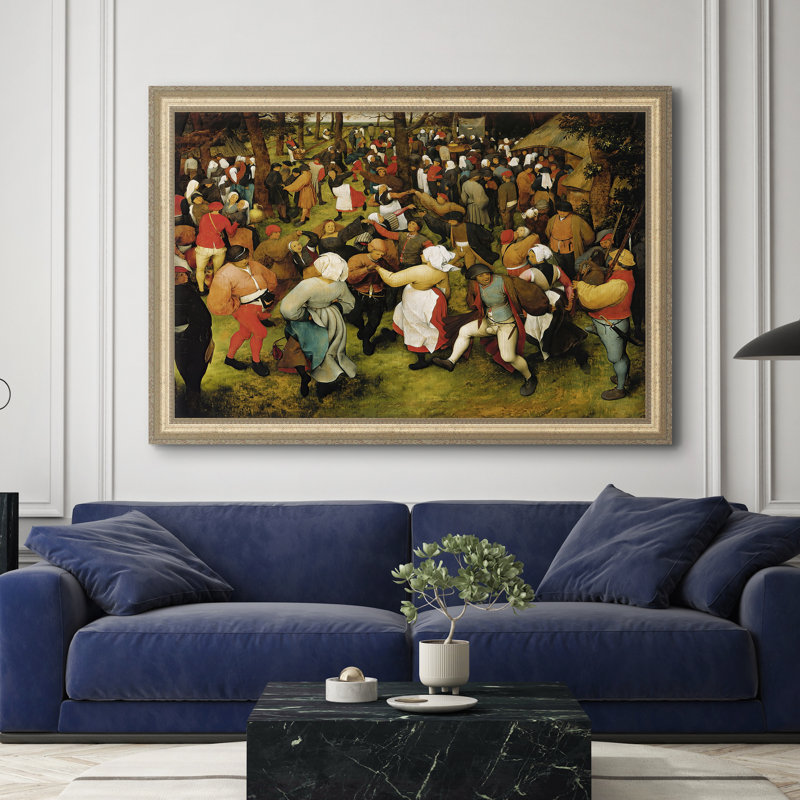 La danse du mariage (2), v. 1566-pieter Bruegel l'Ancien - toile sur mesure encadrée, 28x40 INNER SIZE, Framed Canvas