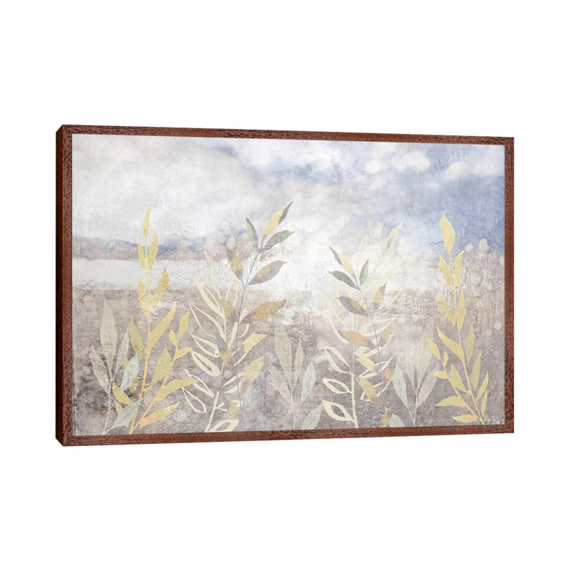 Wheat Field Botanical 1 Piece Wall Art on Canvas, 66.04 cm H x 45.72 cm W, Brown Floater Frame