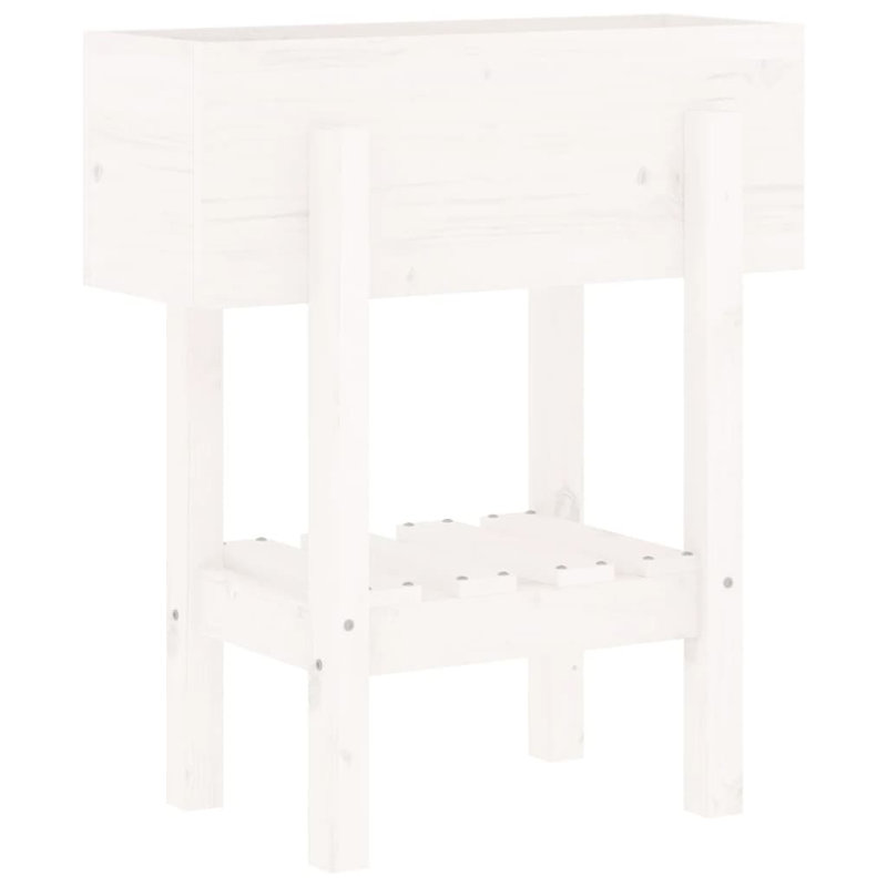 Balliett Wood Planter Box, White, 62cm W x 30cm D x 69cm H