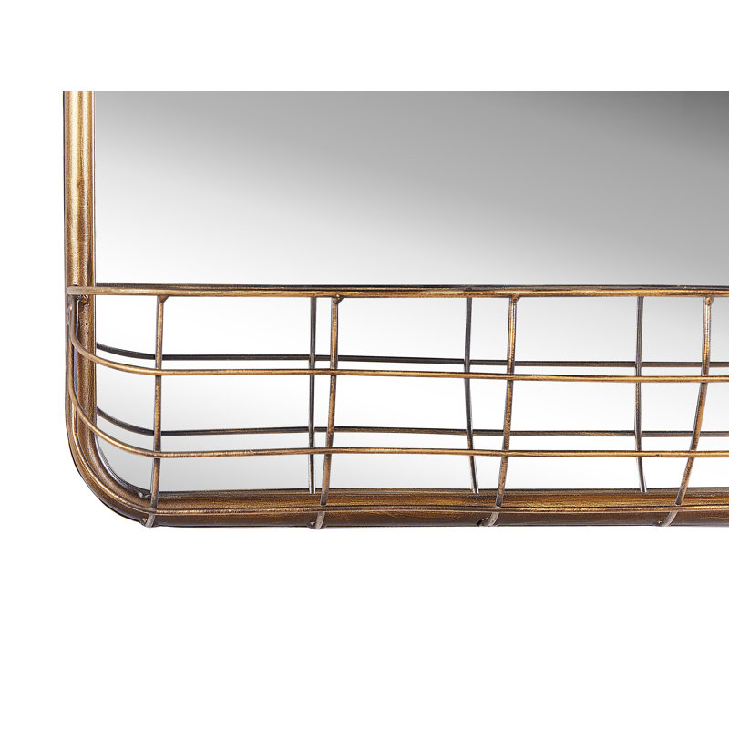 Kinchen Flat Mirror with Shelves