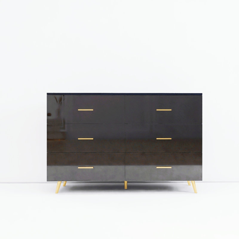Commode, commode à haute brillance, Noir