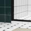Porte de douche coulissante double à largeur réglable de 44 à 48 po avec système de sourdine en verre trempé-121479083