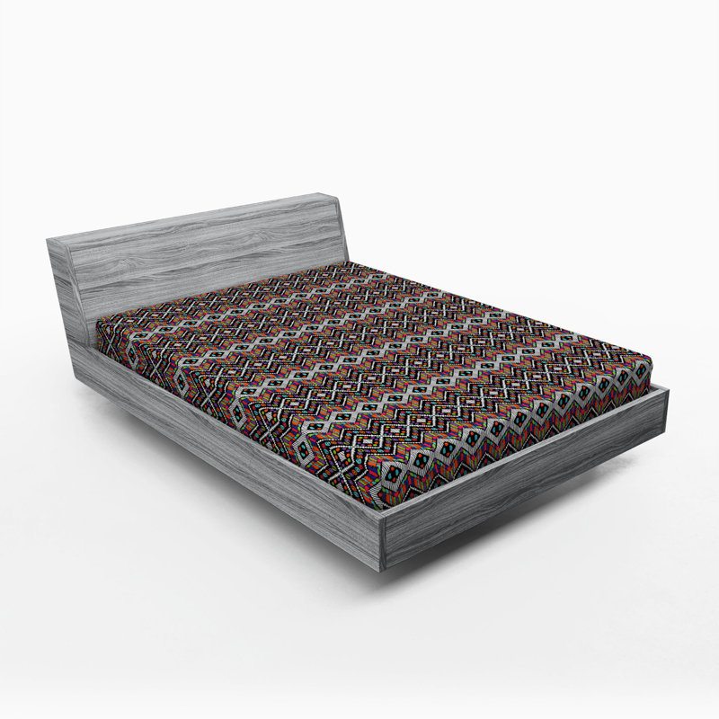 Microfiber Geometric Fitted Sheet, Full Fitted Sheet