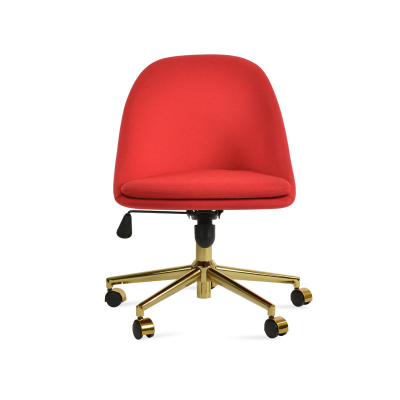 Chaise de bureau Avanos, Rouge, Tissu