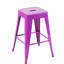 24 tabourets de bar en métal mauve sans dossier de 24 pouces de hauteur comptoir, non empilables, assemblage rapide, facile à nettoyer avec 4 hauteurs, structure détachable et amovible