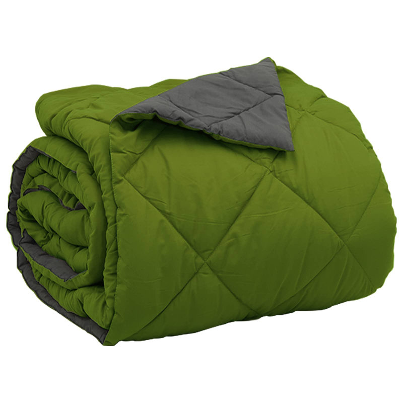 Microfiber Solid Colour Bedspread, Super King, Green/Anthracite