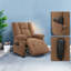 Fauteuil inclinable électrique avec rangement, fauteuil de salon moderne réglable en chenille