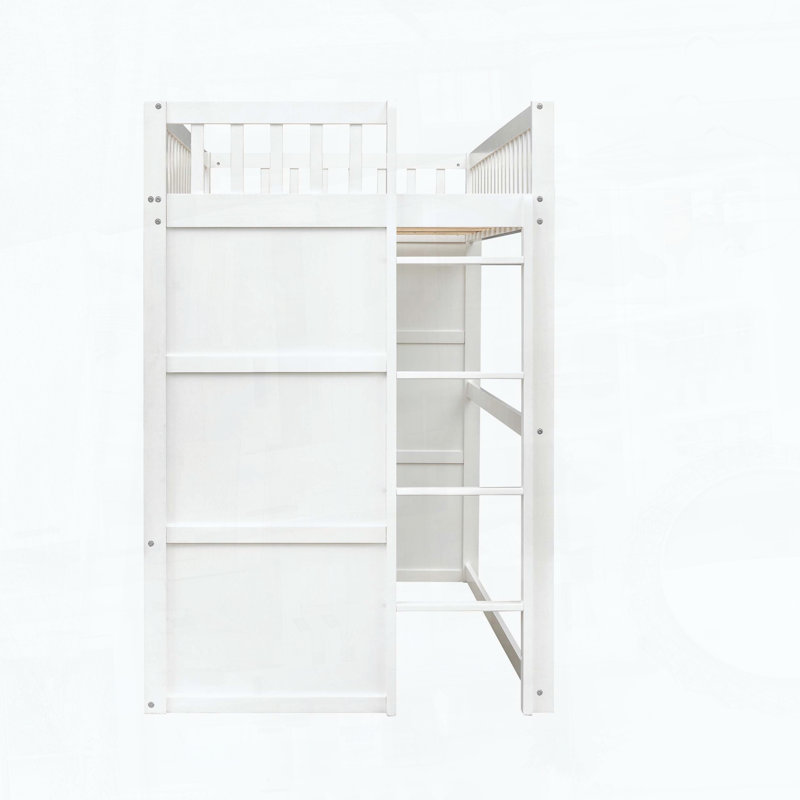 Lit mezzanine avec échelle House, Lit simple, Blanc