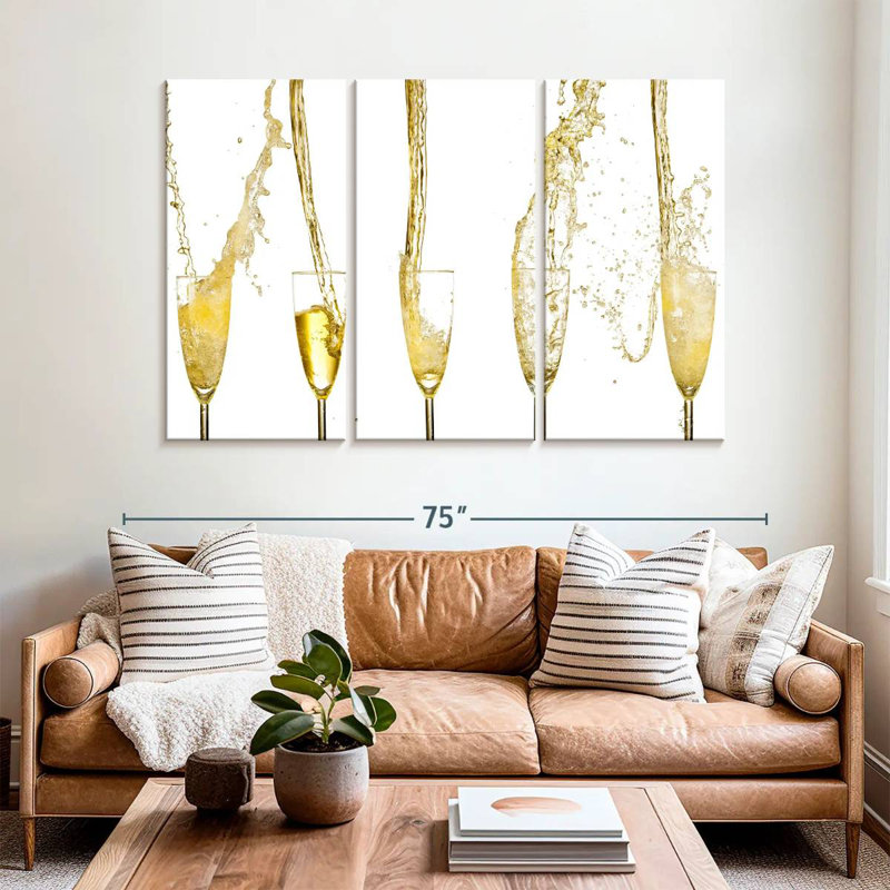 Yarlin Champagne Streams, 42" H x 65" W