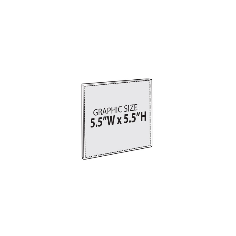 Clear Acrylic Self-Adhesive Wall Sign Holder Frame 5.5" x 5.5" - Pack of 10