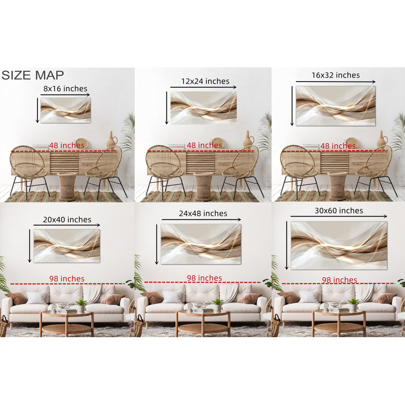 Abstract Canvas Wall Art - Modern Abstract Art Wall Decor for Living Room, Elegant Flowing Pictures Wall Graphics for Bedroom Canvas Artwork, Stretched Pine Frame Wrapped, 16×32 inches