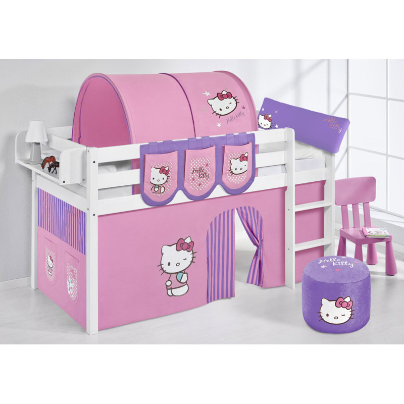 Hello Kitty Mid Sleepers with Built-in Ladder Included, Single (3'), Purple