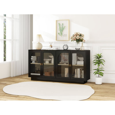 Storage Cabinet With Acrylic Door For Living Room, Dining Room, Study Metal Cabinet, Living Room Cabinet by Latitude Run