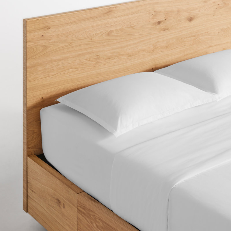 Homecoming Solid Wood Storage Bed, King, White Oak