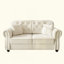 Canapé Chesterfield rembourré en velours avec garniture cloutée et accoudoirs roulés, canapé de style Mid-Century moderne capitonné, comprenant 2 coussins (2 repose-pieds)-840031673