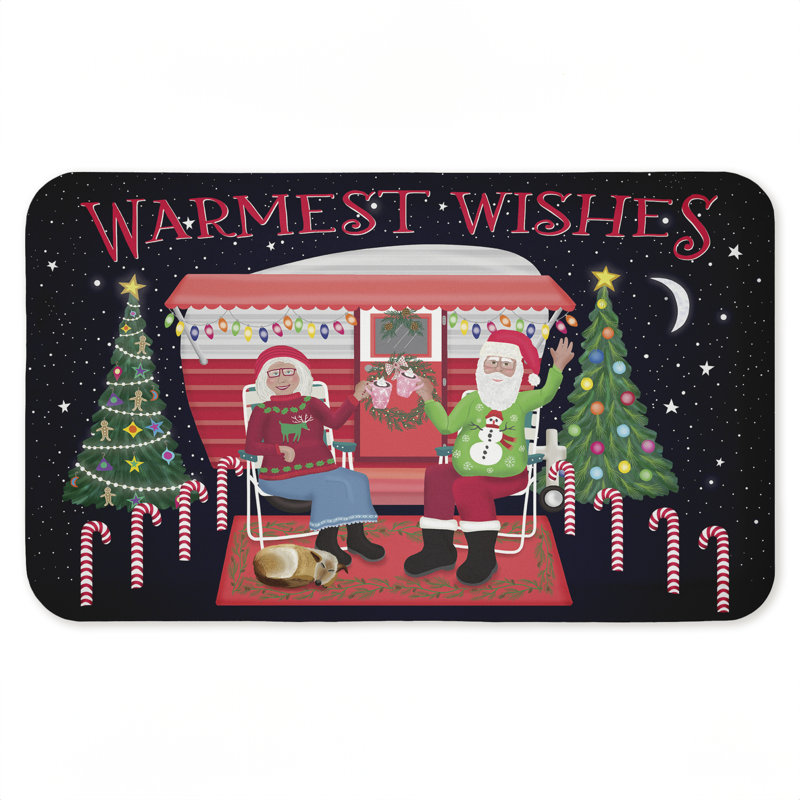 Tapis de sol Warmest Wishes Christmas, imprimé par Darlene Seale, 30 po x 18 po
