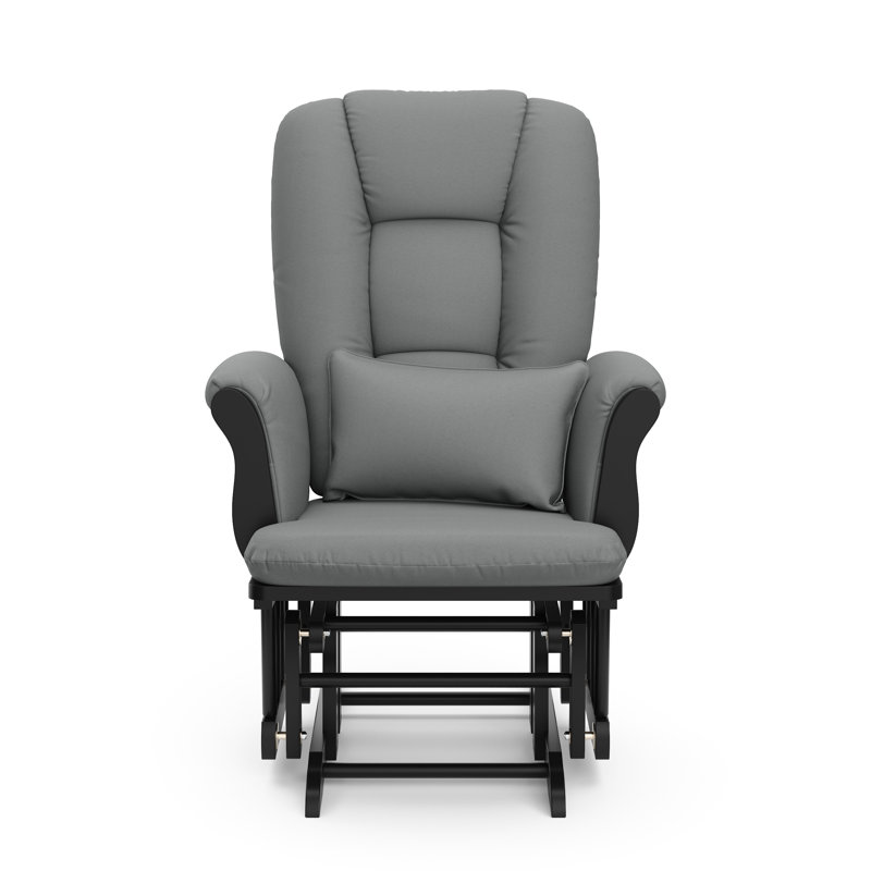 Tuscany Rocking Chair Glider with Ottoman, Black, Gray
