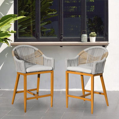 Maushid Upholstered Counter Stool with Metal Frame