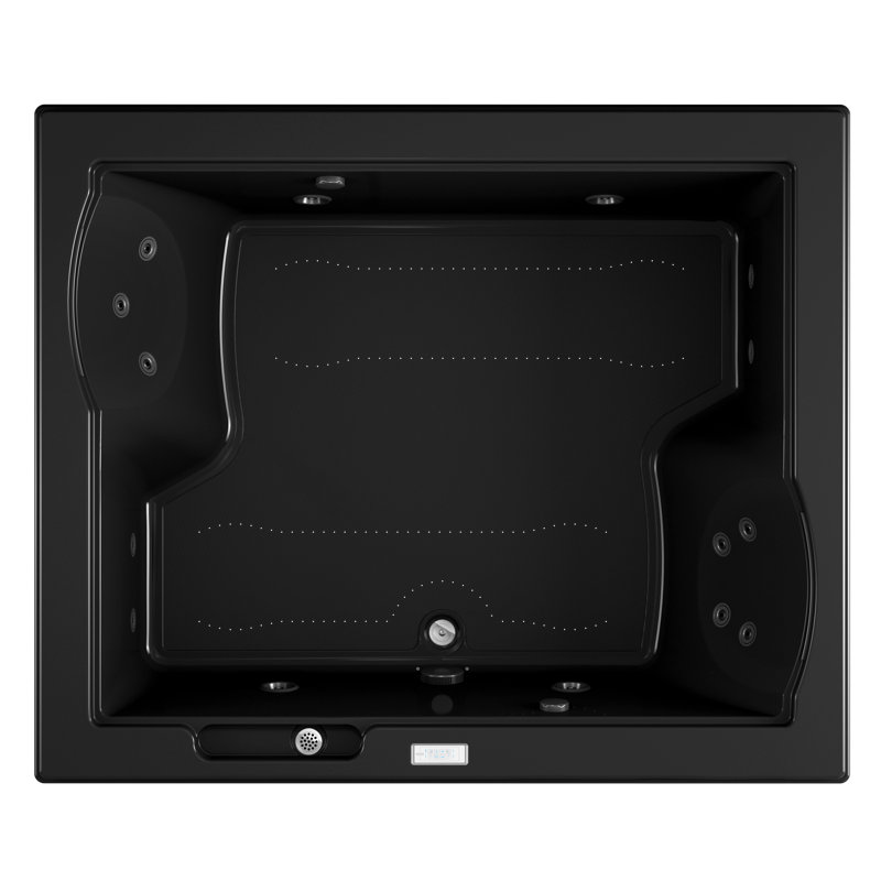 Fuzion® 71.75" x 59.75" Drop in/Undermount Combination Bathtub, Black