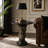 Black Leopard Pedestal Side Table