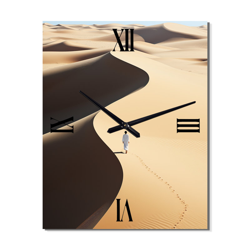 Désert Mirage V - Horloge murale paysage et nature, H 32 po x l 16 po x P 1 po