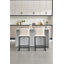 Tabouret de bar rembourré en lin Zavier-181139403