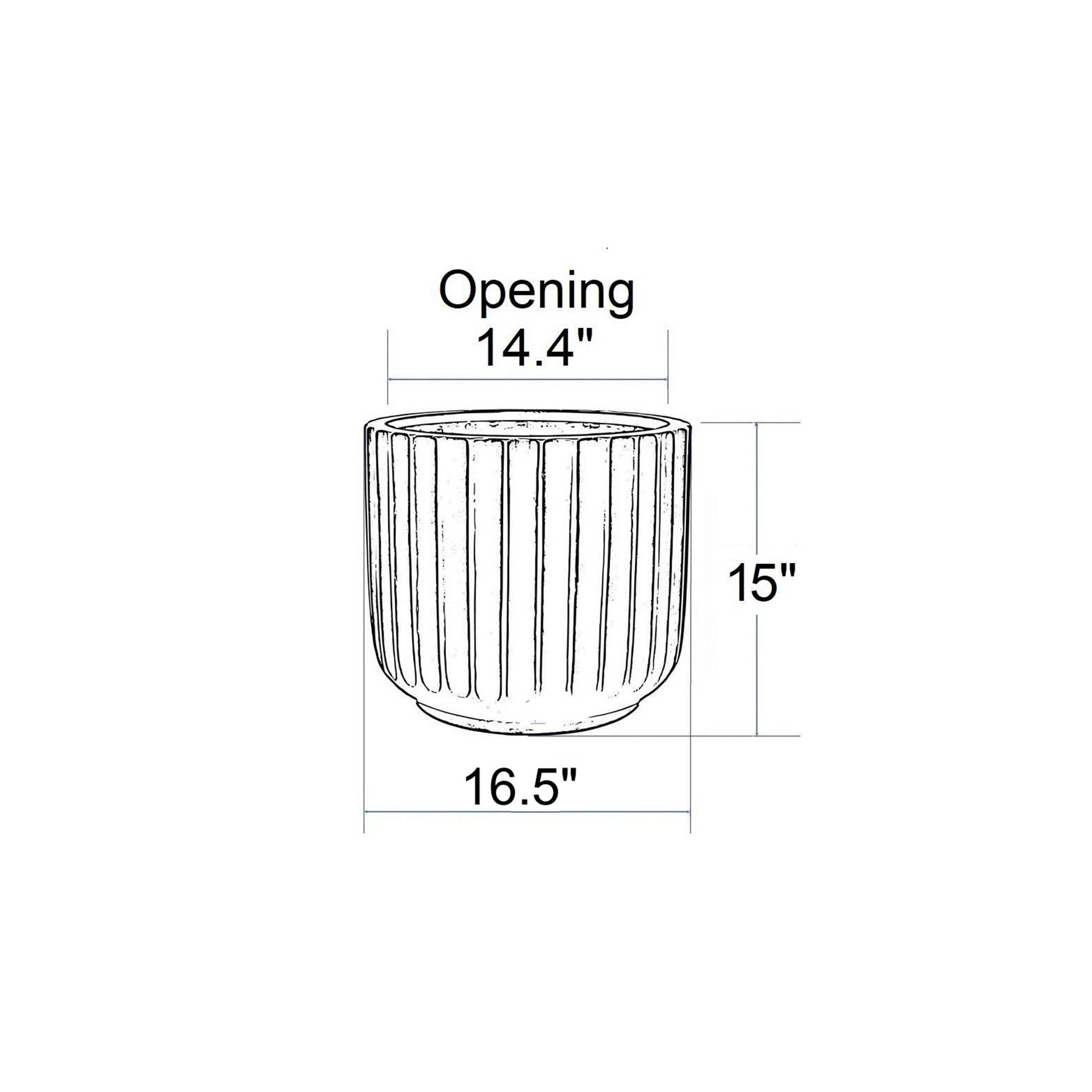 Allenville Fiberstone Planter, 15" H x 16.5" W x 16.5" D, White