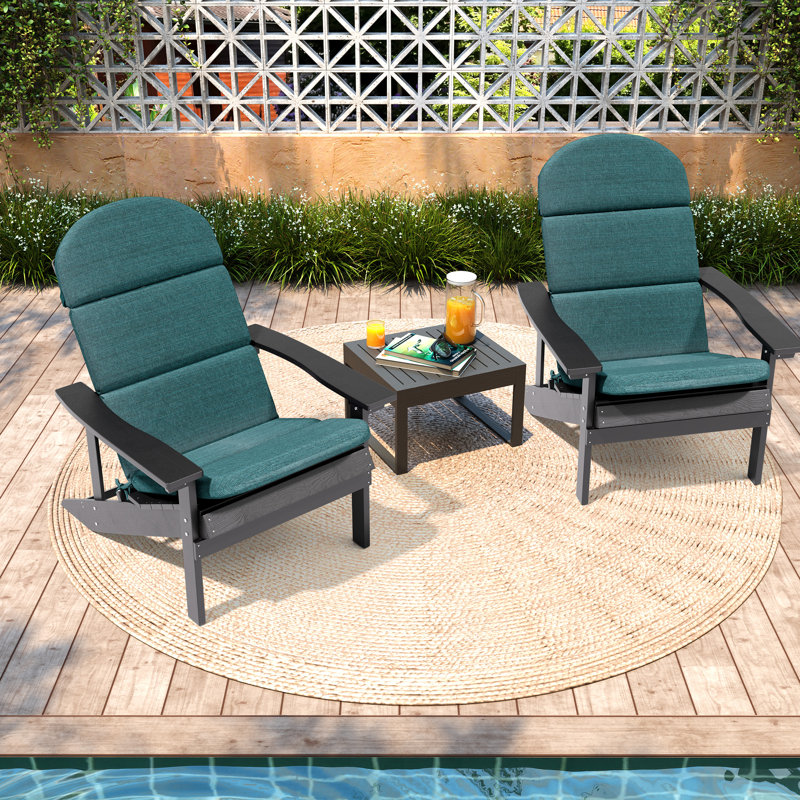 Coussin de siège / dossier Adirondack de 2,36 po Ebern Designs, 2, polyester, Vert malachite